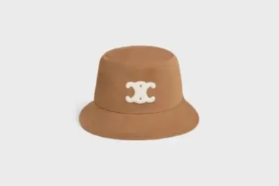 Celine triomphe bucket hat in cotton toffee