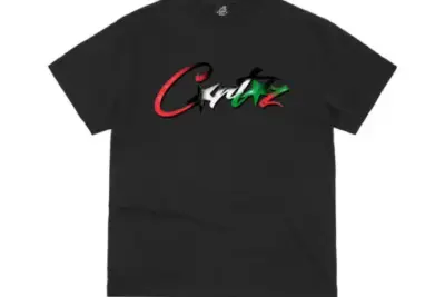 Corteiz Short Sleeved Allstarz Euros T Shirt Black Multicolour Logo