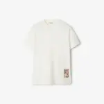 Burberry Check Label Cotton T-shirt Chalk