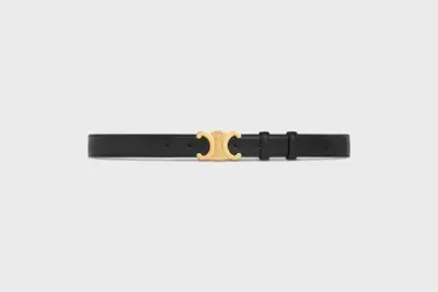 Celine Medium Triomphe Belt in Taurillon Leather BLACK