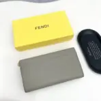 Fendi FF Diamonds Continental Wallet with Chain in Grey Leather - Image 3