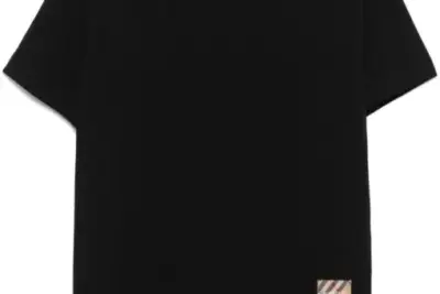 Burberry Check-logo patch cotton T-shirt Black