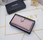 Travertine Stone Large Leather Wallet Pink