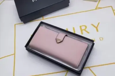 Travertine Stone Large Leather Wallet Pink