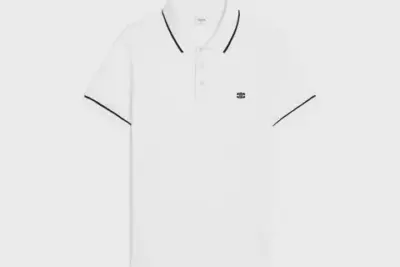 celine classic polo shirt in cotton piqué white