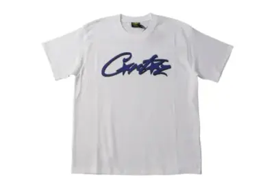 Corteiz Short Sleeved Allstarz Euros T Shirt White With Blue Logo