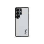 YSL Prime White Samsung Case Silver Logo