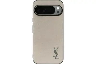 YSL Prime Beige Pixel Case Silver Logo