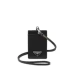 Prada Saffiano Leather Badge Holder Black
