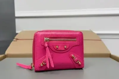 Balenciaga Wallet Glossy Hot Pink