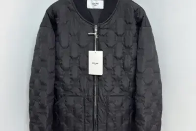 Celine Quilted Triomphe Jacket Black