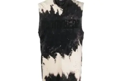 DSQUARED2 tie-dye logo-print tank top dark purple/white