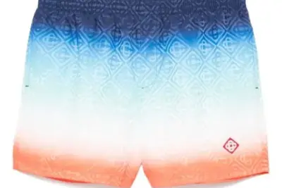 Casablanca Jacquard Printed Swim Shorts White