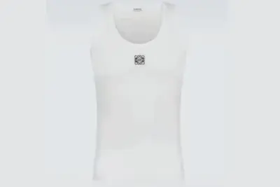 Loewe Anagram Cotton-Blend Jersey Tank Top White