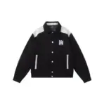 Amiri Embroidered Black Jacket With White Logo