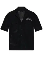 AMIRI logo-embroidered shirt black