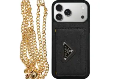 Prada Logo Cardholder Lanyard Black