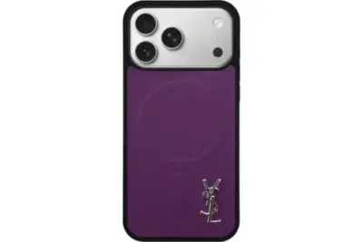 YSL Purple Prime Magsafe Design iPhone Case Mini Logo Silver