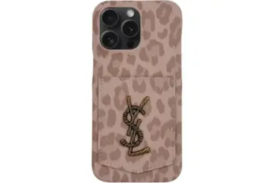 YSL Leather iPhone Case Pink