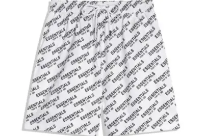 Fear of God Essentials all-over Print Shorts White