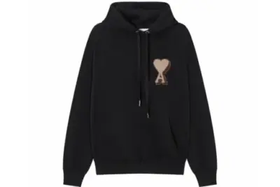 Ami Paris Towel Embroidered Large Heart Towel Embroidered Raglan Hooded Hoodie