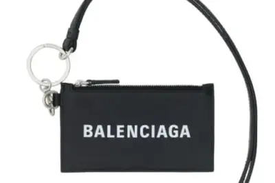 Balenciaga Cash Card Holder Keyring Black