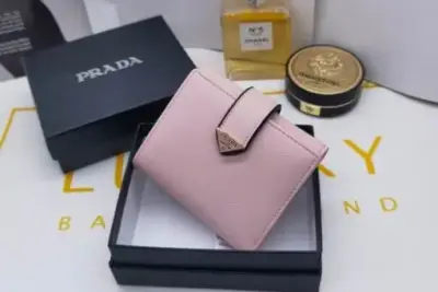 Prada Saffiano Leather Wallet Pink