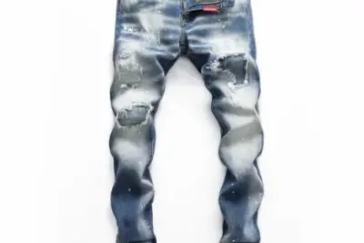Dsquared2 Distressed Slim-Leg Jeans Fade Blue