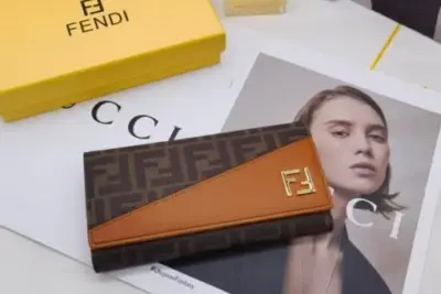 Fendi Zucca Long Wallet Leather Brown