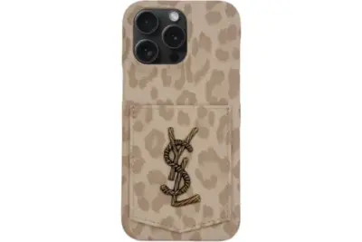 YSL Leather iPhone Case Khaki