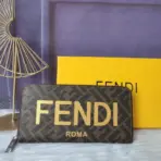 Fendi Roma Zip Around Wallet Brown