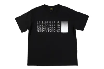 Corteiz Short Sleeved Times New Roman T Shirt Black