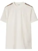 Burberry checkered-trim cotton T-shirt white