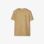 Burberry Check Trim Cotton T-shirt Flax