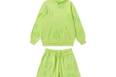 Denim Tears Cotton Wreath Short Tracksuit Lime Green