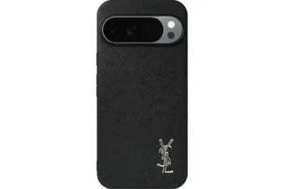 YSL Prime Black Pixel Case Silver Logo