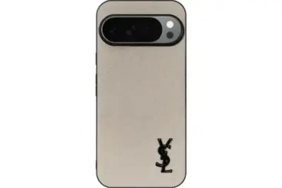 YSL Prime Beige Pixel Case Black Logo