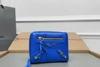 Balenciaga Wallet Glossy Blue
