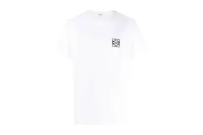LOEWE Cotton Embroidered-Logo T-shirt White