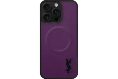 YSL Purple Prime Magsafe Design iPhone Case Mini Logo Black