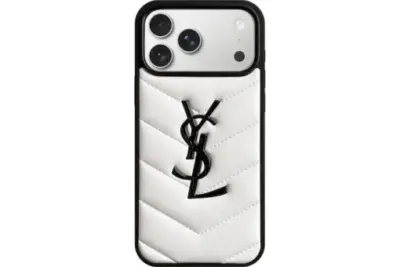 YSL Leather iPhone Case White