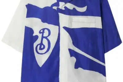 Burberry Equestrian knight two-tone shirt royal blue