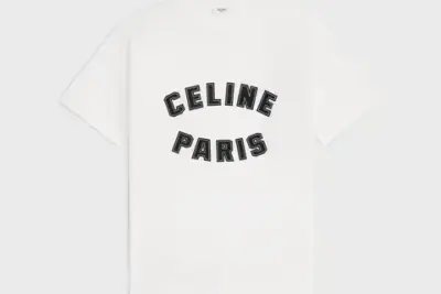 celine paris loose t-shirt IN cotton jersey white