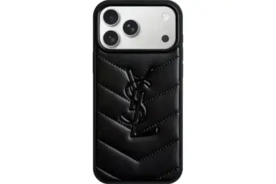 YSL iPhone Case Leather Black
