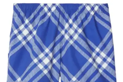 Burberry check-print swim shorts blue/white