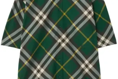 Burberry logo-embroidered plaid shirt green/multicolour