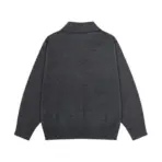 Ami Paris Jacquard ADC Merino Polo Collar Pullover Sweater Black - Image 2