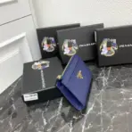 Prada Saffiano Keychain Wallet Blue - Image 2