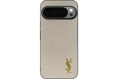 YSL Prime Beige Pixel Case Gold Logo