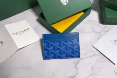 Goyard Card Holder Wallet Blue for Men